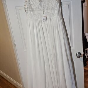 NWT David's Bridal White Lace Wedding Dress Size 18W